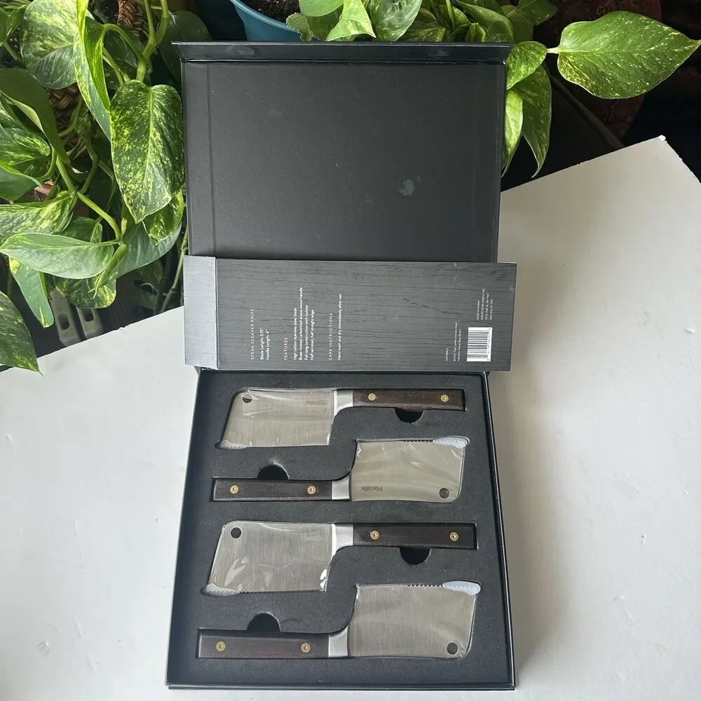 NEW Marcellin Steak Cleaver Knifes Set Of 4 High Carbon Stainless Steel Blades